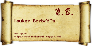 Mauker Borbás névjegykártya